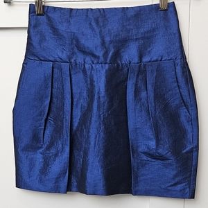 SPRING STREET Royal Blue Shantung High Waist Skirt